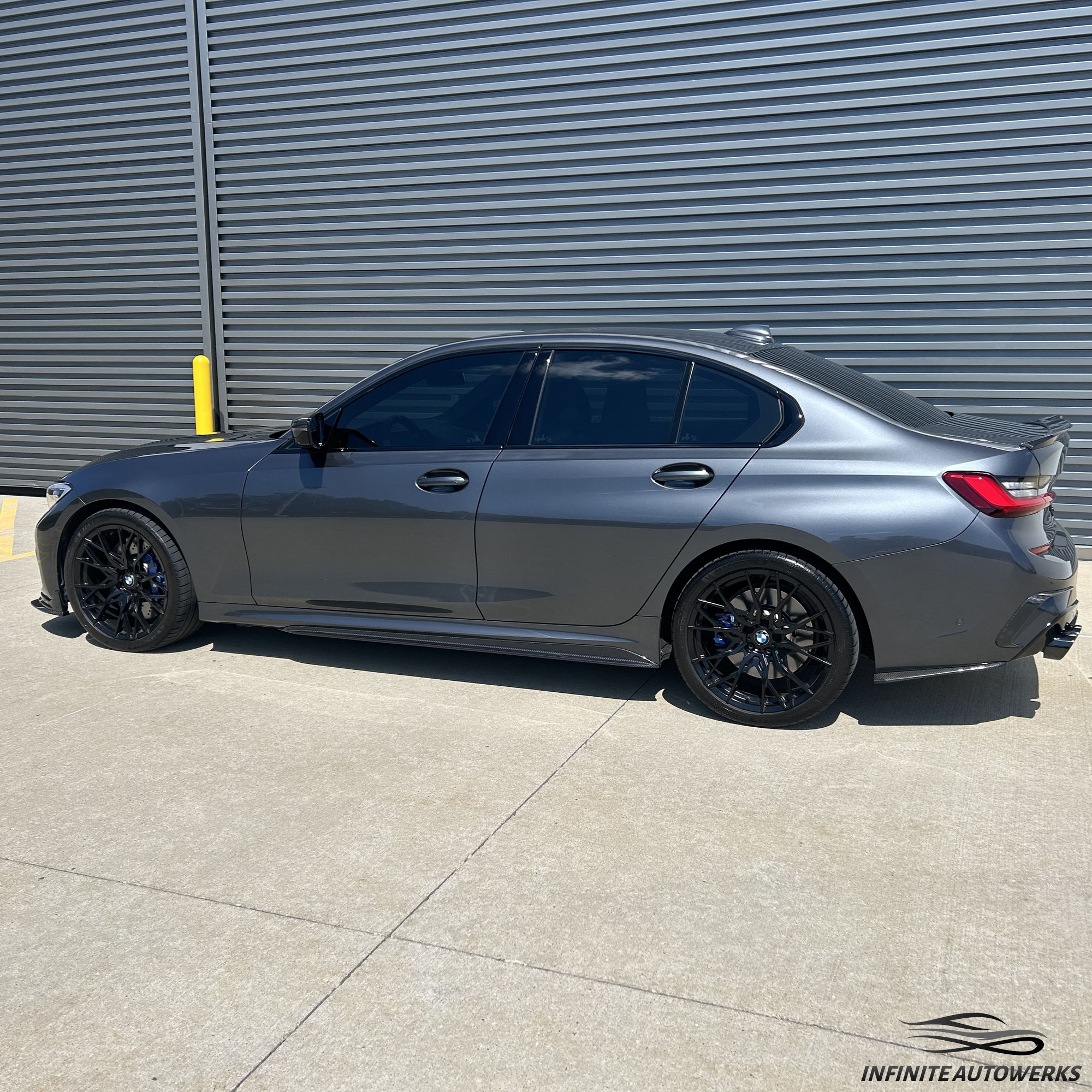 Carbon Look Rear Bumper Side Skirt Splitter For 2019-2022 BMW G20 3 Series & G80 – Gloss Black