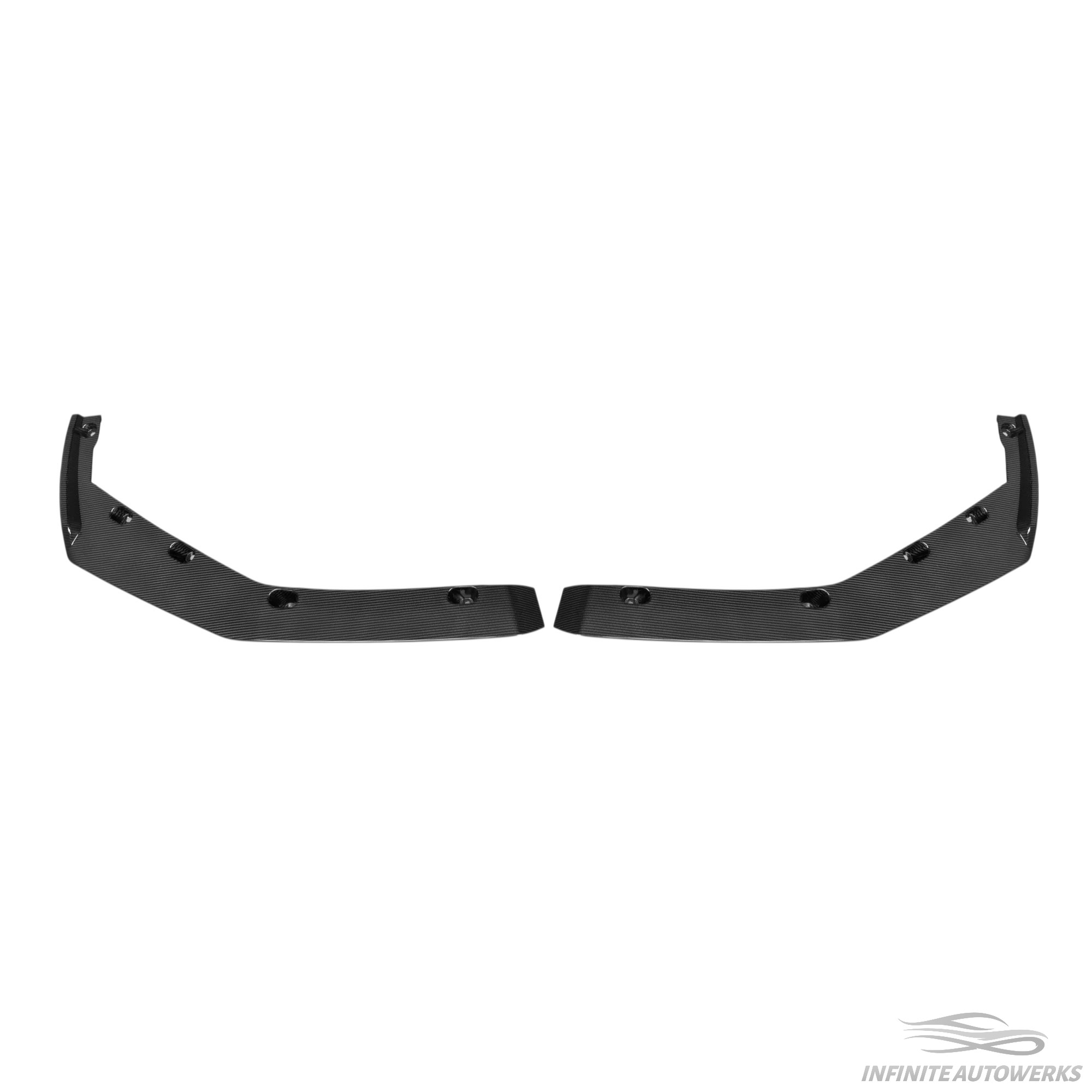 IAW Carbon MP Style dry carbon fiber front lip for BMW G90 M5 and G99 M5 Touring, opposite angle view