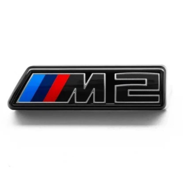 Genuine OEM BMW – G87 M2 Front Grill Emblem - Gloss Black, Chrome Outline