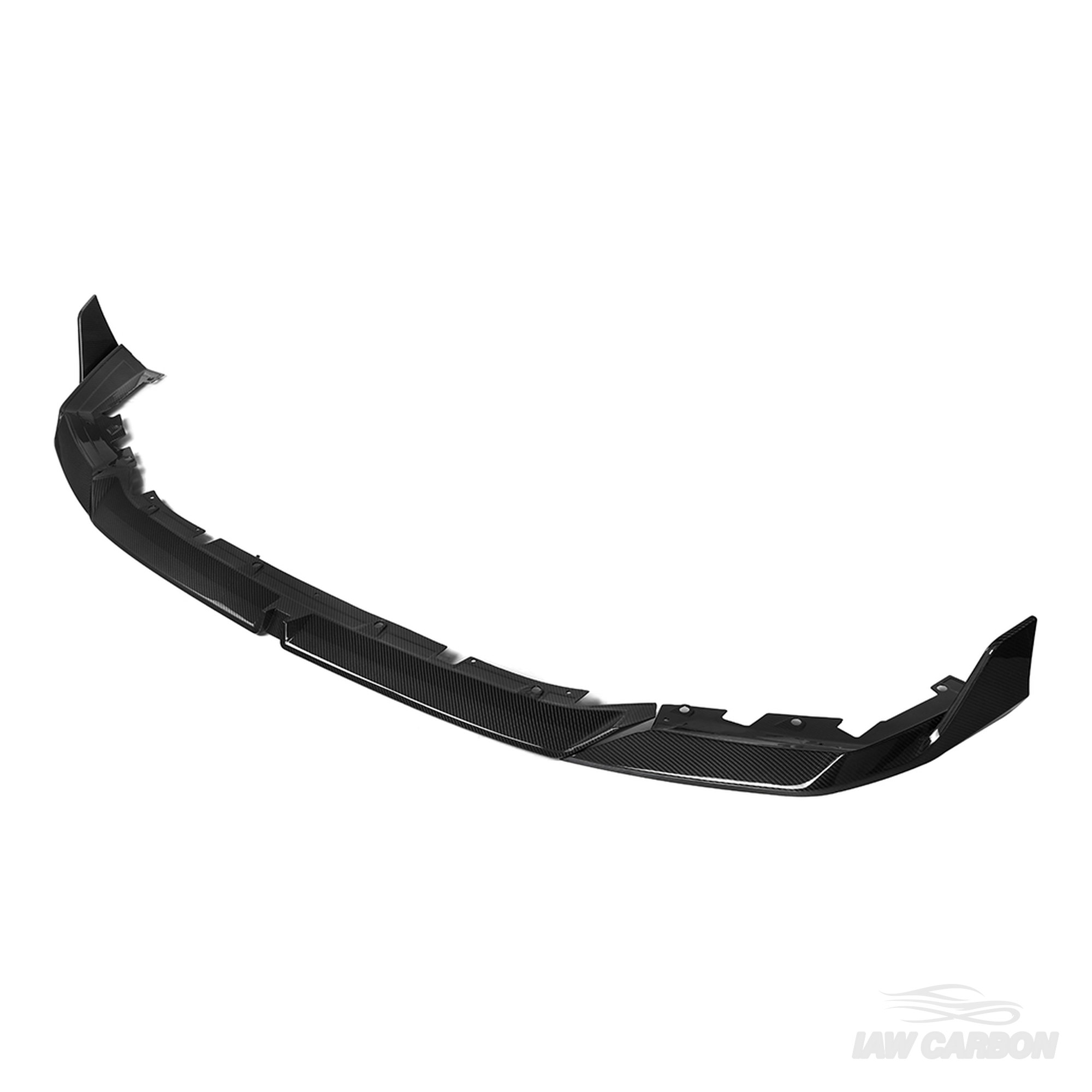 IAW Carbon Competition Style dry carbon fiber front lip for BMW G90 M5 and G99 M5 Touring, opposite angle view